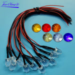 Diodes led rouges bleues vertes transparentes pré câblées 12V ronde modernes 20cm