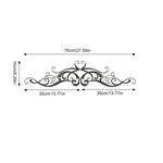 plaque murale décorative art nouveau motif floral élégant cœur central noir sans fixation
