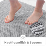 tapis bain microfibre gris clair moderne antidérapant absorbant large salon chambre