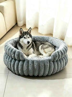 lit chien gris peluche moelleux moderne confortable coussin amovible douxintérieurDimensions40cm50cm60cm