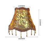 abat jour tissu floral broderie franges beige luxe décoration lampe table murale moderne