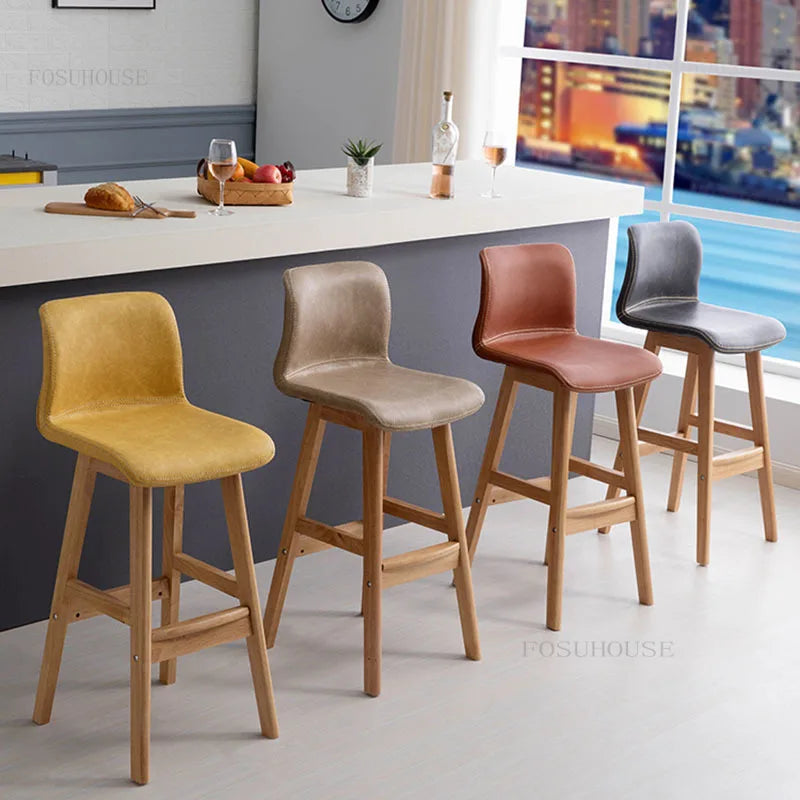 tabouret bar moderne simili cuir noir vert marron gris maison reception commercial
