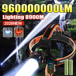 lampe frontale led rechargeable tactique hiking camping 180° bande élastique usb