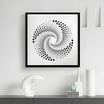 pochoirs stencil noir blanc spirale points moderne géométrique peinture murale sol diy decoration