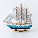 bateau voile bois bleu blanc rayures classique décoration maison ornement anniversaire