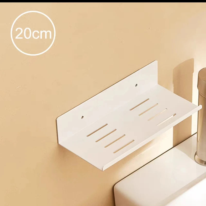 étagère murale noire adhésive aluminium moderne salle bain 20cm 30cm 40cm 50cm cosmétiques brosses