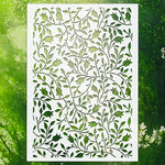 stencils diy opaques feuilles branches floral artisanal blanc vert clair brun clair a4 peinture