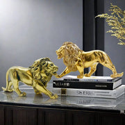 statue lion or décoration intérieure sculpturale détaillée luxueux table salon