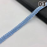 ruban dentelle polyester blanc bleu doré rouge classique 1.3cm largeur tissage opacité decoration couture