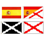 drapeau espagnol rouge blanc super tex polyester superieur classique rayures diagonales croix blanche dorés