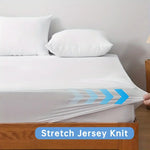drap housse imperméable matelas blanc tricot jersey doux respirant élastique lit chambre