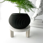 cache pot moderne rayures verticales couleur beige biodégradable pla durable écologiqueintérieur