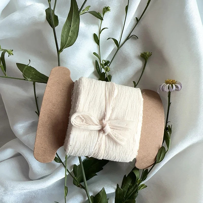 rubans coton blanc rose clair beige vert clair gris violet texture ondulée simple délicat