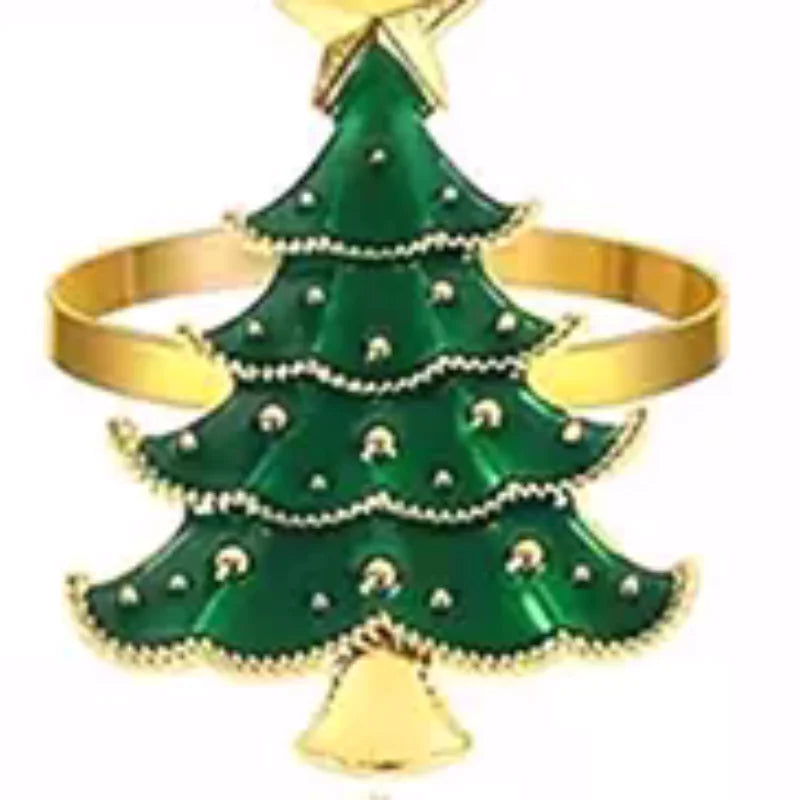 porte serviettes sapin noël décoratif vert or argent festif élégant étoile pailleté fixe rouleau