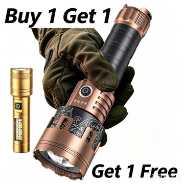 torche led rechargeable zoom lcd modes étanche puissance lumineuse alloy outdoor nuit
