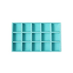 présentoir bijoux boîte turquois velours moderne pendentifs boucles d'oreilles rangement organisation plateau