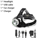 lampe frontale led super lumineuse modes étanche phares t6 camping pêche randonnée chargeur usb