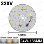 source lumineuse led 12w 24w 36w couleurs blanc moderne rond autoinstallation