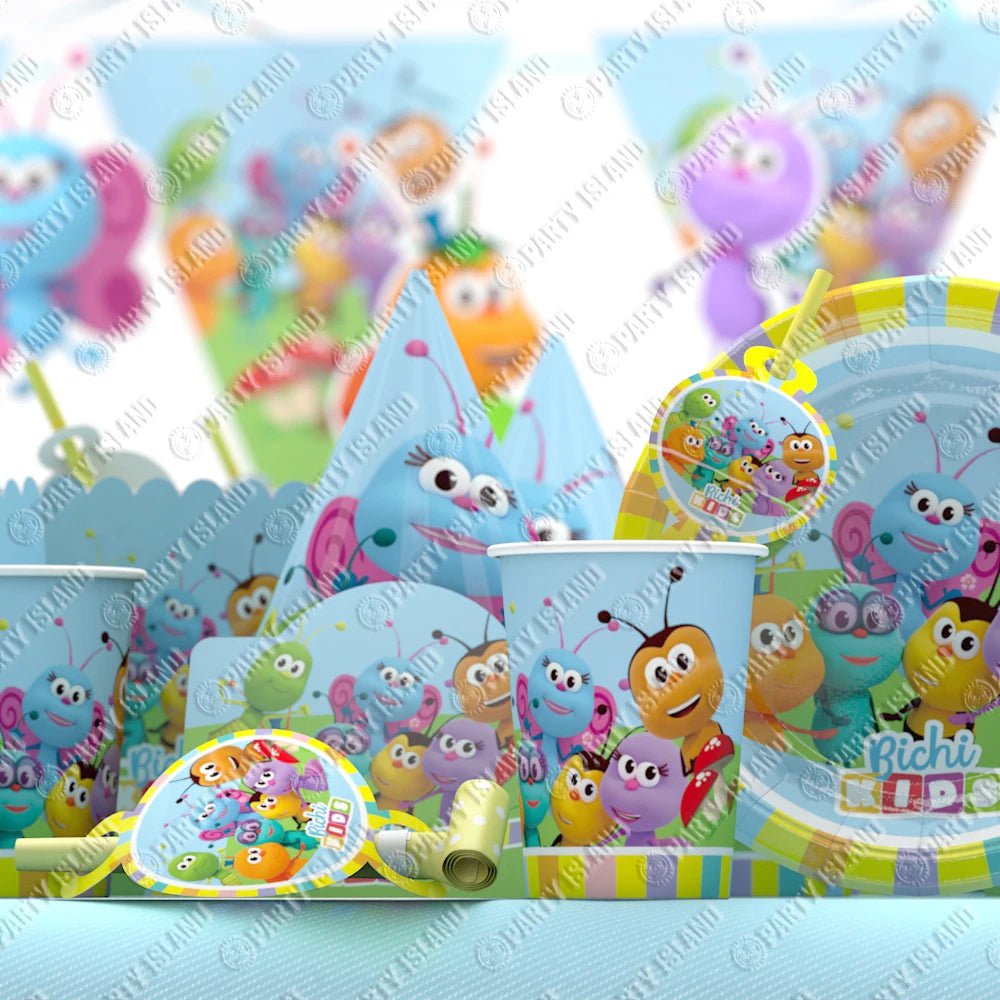 assiettes jetables anniversaire enfants dessins animés fleurs papillons couleurs unies star festive