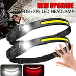 lampe frontale led rechargeable noir jaune fluo modes étanche détecteur mouvement camping pêche randonnée
