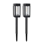 lumière solaire moderne transparente extérieur autoinstallation piquet led noir jardin pelouse 21 pouces