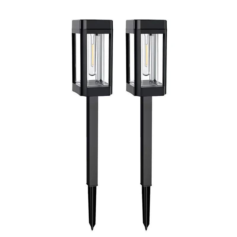 lumière solaire moderne transparente extérieur autoinstallation piquet led noir jardin pelouse 21 pouces