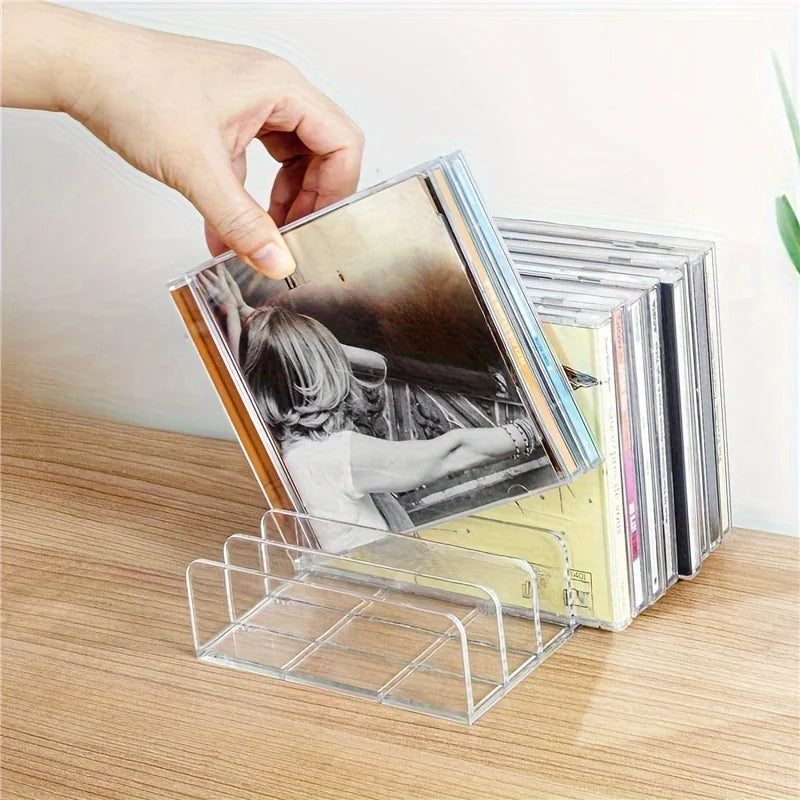 support disques cd transparent moderne rangement disques cds sans tracas usage multiple plastique minimaliste