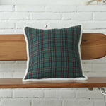 housse coussin tartan vert flocon arbre noël décoration maison festive polyester moderne