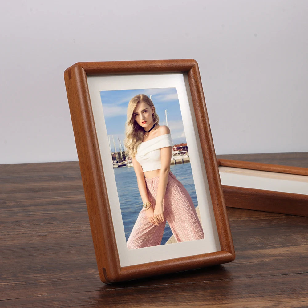 cadres photo bois moderne 10x10 16.6x11.6 19.2x14.2 21.7x16.7 marron minimaliste