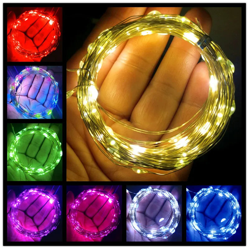 guirlande lumineuse led multicolore fil cuivre usb telecommande decoration noel mariage maison exterieur