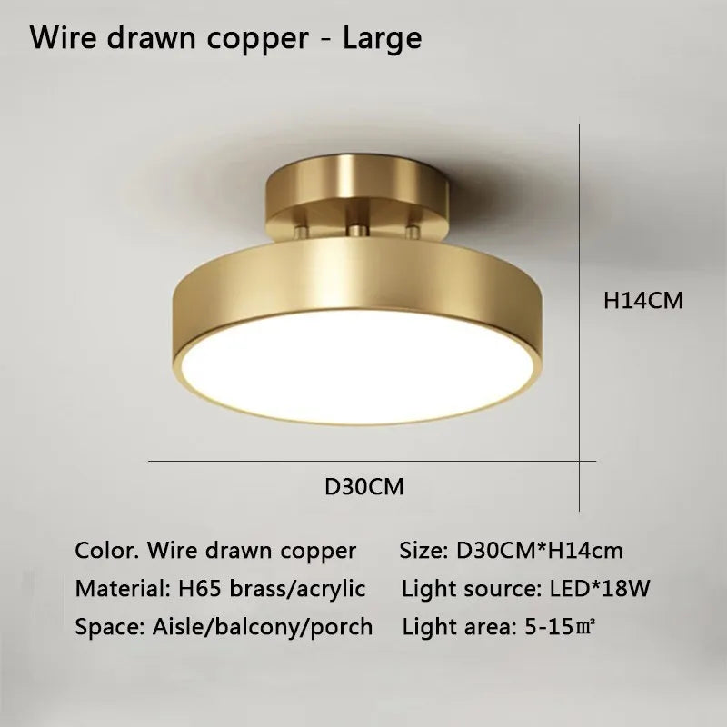 lampe moderne minimaliste or rond lisse montée surface interrupteur tactile 20cm