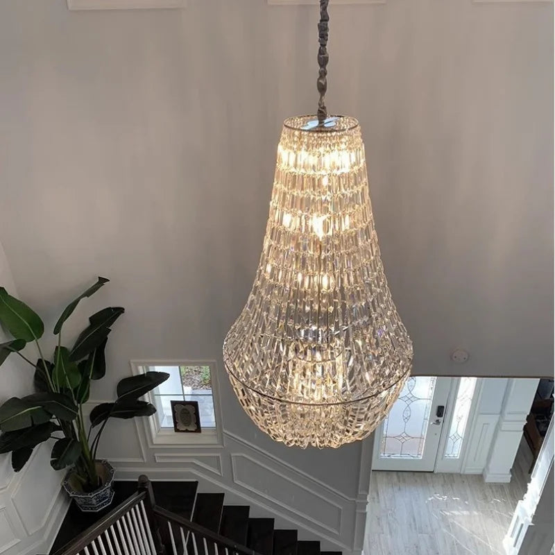 lustre cristal facettes transparent classique salon chambre éclairage deco pendentif facile lumière chambre decoration