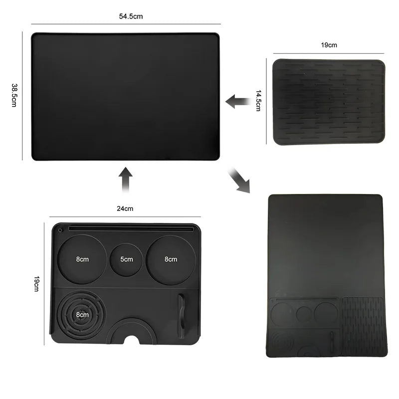 tapis protection machine noir silicone moderne respectueux environnement 54.5x38.5cm