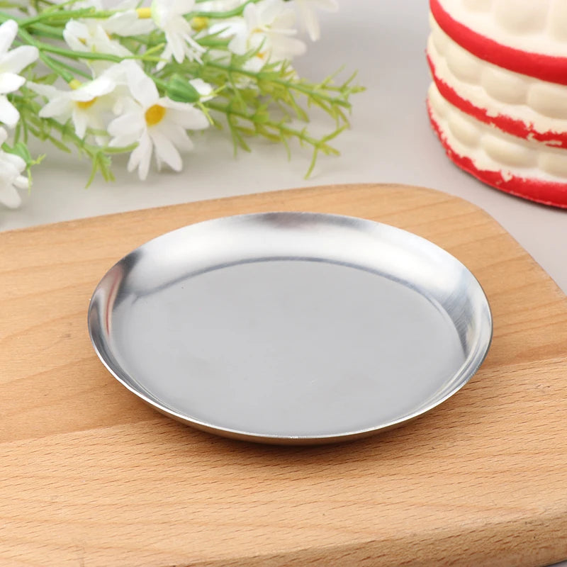 assiettes rangement acier inoxydable or argent modernes bijoux cosmétiques