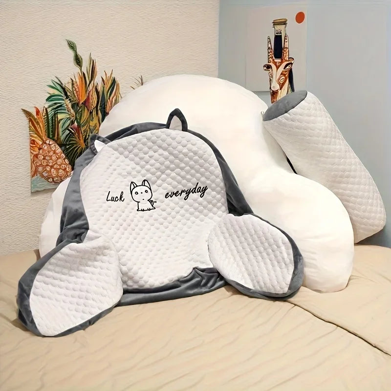 oreiller lecture ergonomique support dorsal réglable coussin lombaire doux mousse pe polyester pointillé moderne