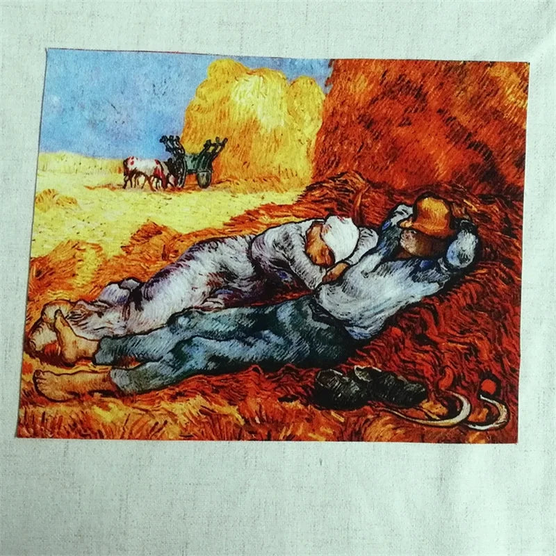 tissu coton lin hand dyed peinture huile van gogh rapide respirant craft scrapbooking patchwork