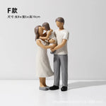 figurines familiales moderne résine blanche gris marron épurées minimaliste salon decoration