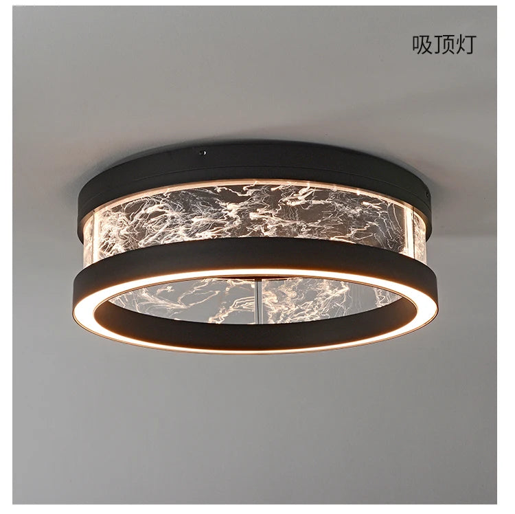 lampe moderne marbre noir blanc brillante opaques 249 2000 lumens