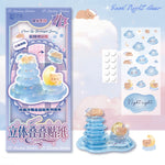 stickers 3d relief animaux mignons bleu rose vert orange adhésifs créatifs semi transparent enfants