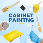kit peinture palette pinceaux gants rouleau éponges tasse papier verre utilitaire
