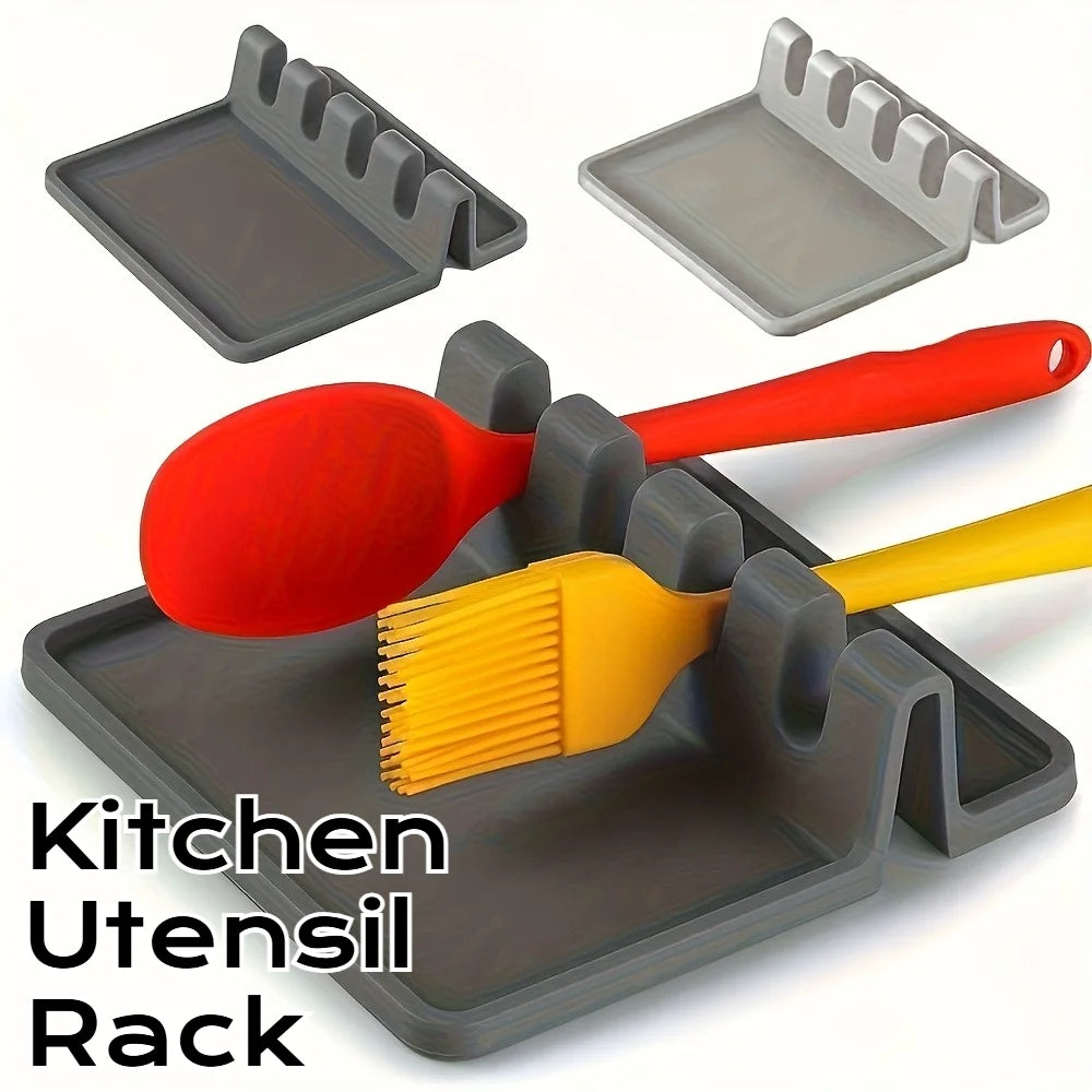 tapis séchage silicone gris moderne adhésif ustensiles cuisine cuillère spatule baguette pot