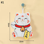 serviette toilette gant noir chat peluche super absorbante cordon cuisine salle bain