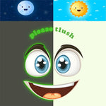 stickers toilette visage souriant yeux grands ouverts adhésifs amovibles cartoona lumineux salle bain bleu