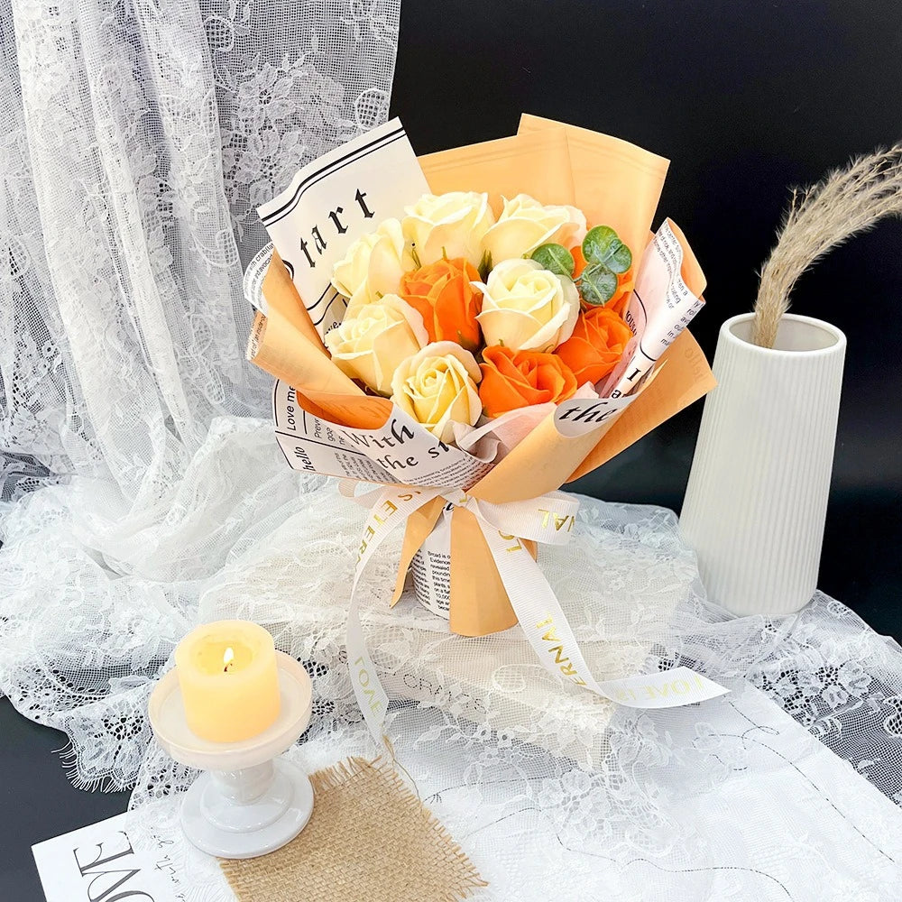 bouquet roses artificielles classique décoration mariage anniversaire intérieur festive pendaison crémaillère