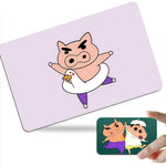 autocollants protection cartes bancaires dessins animés personnages porc oiseau violet vert blanc illustration