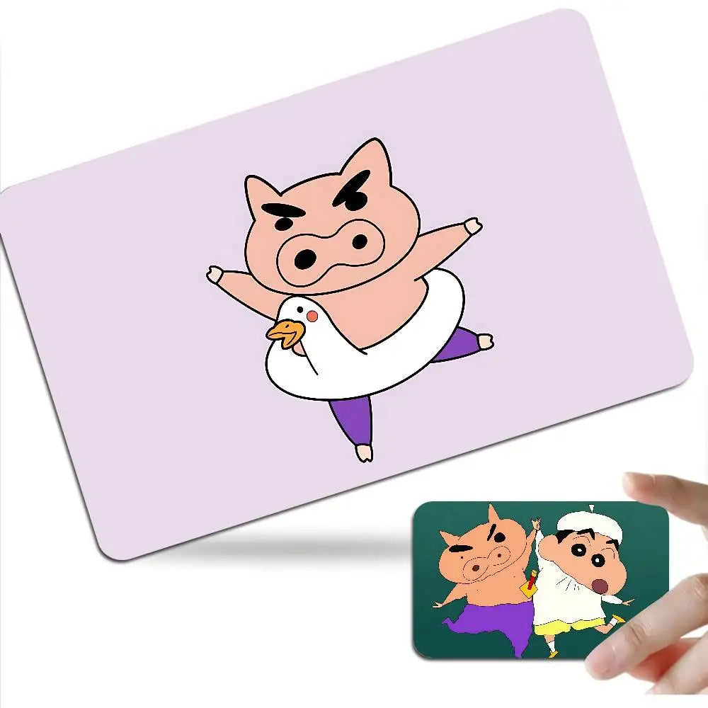 autocollants protection cartes bancaires dessins animés personnages porc oiseau violet vert blanc illustration