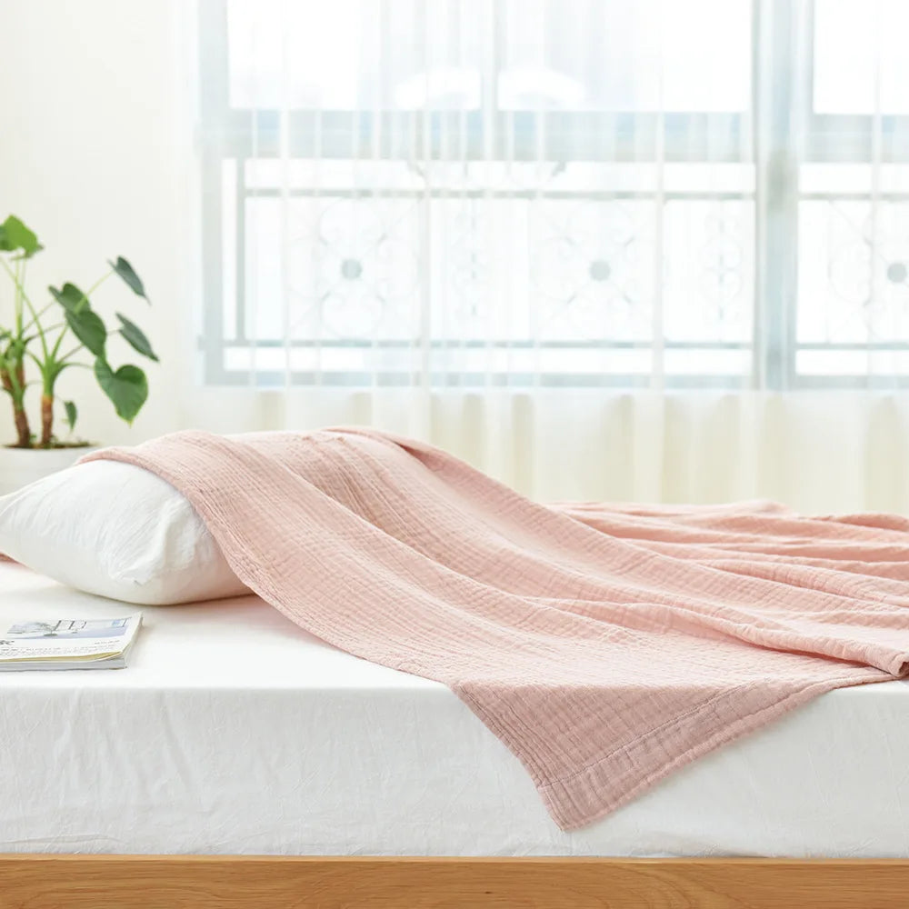 couverture coton japonais solide blanc pliures rustique été portable ignifuge voyage maison