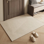tapis d'accueil beige clair moderne rayures horizontales antidérapant salon entrée maison décoratif polyester