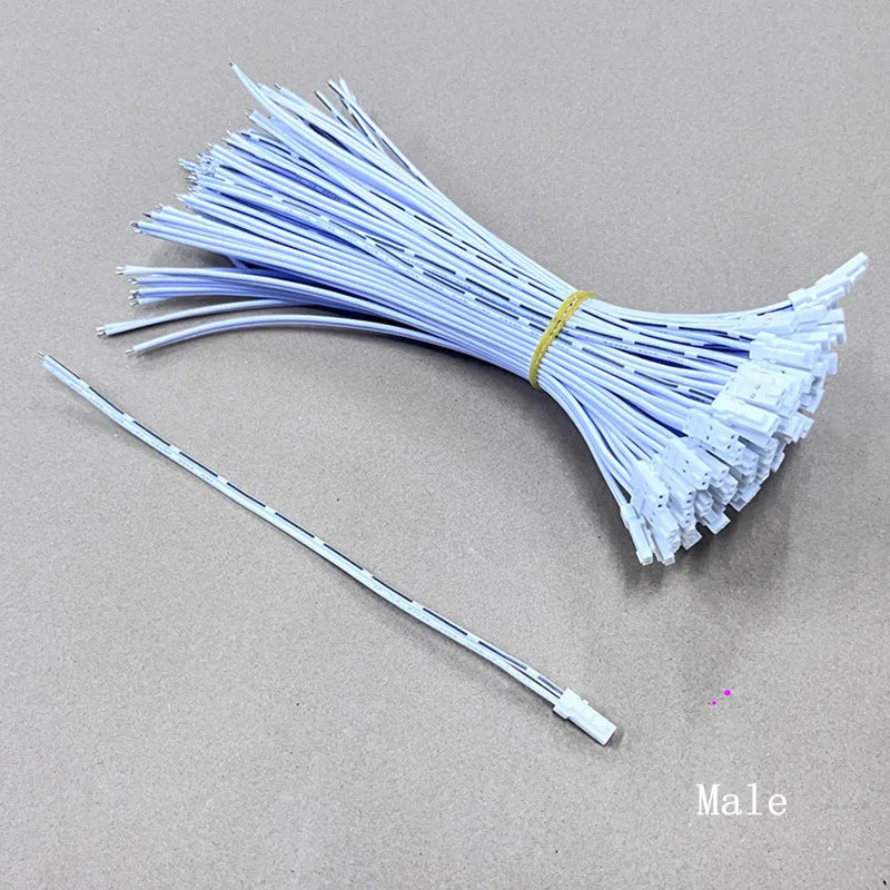 câbles électrique connecteur mâle femelle 20cm blanc basse tension standard led extension