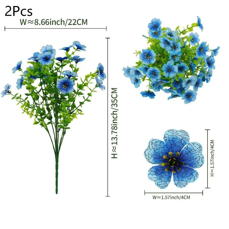 décoration intérieure moderne bouquet artificiel violet fleurs simples feuilles vertes polyester
